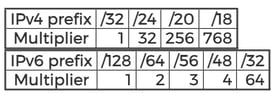 IPv4 prefix and IPv6 prefix